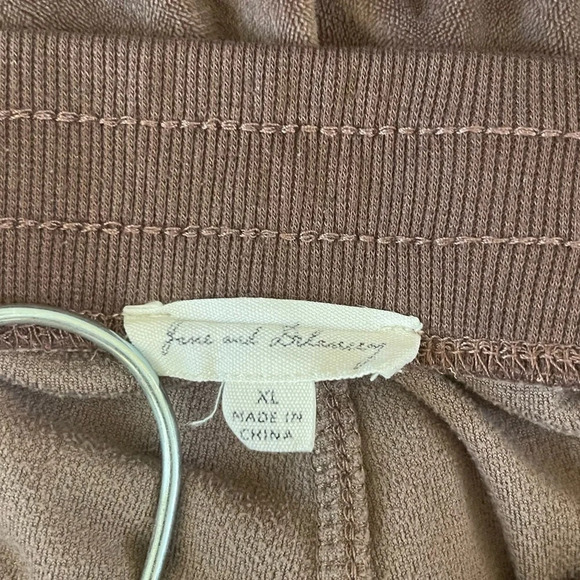 SOLD! Women’s Jane & Delancey brown velour super soft drawstring sweatpants XL - Picture 3 of 5